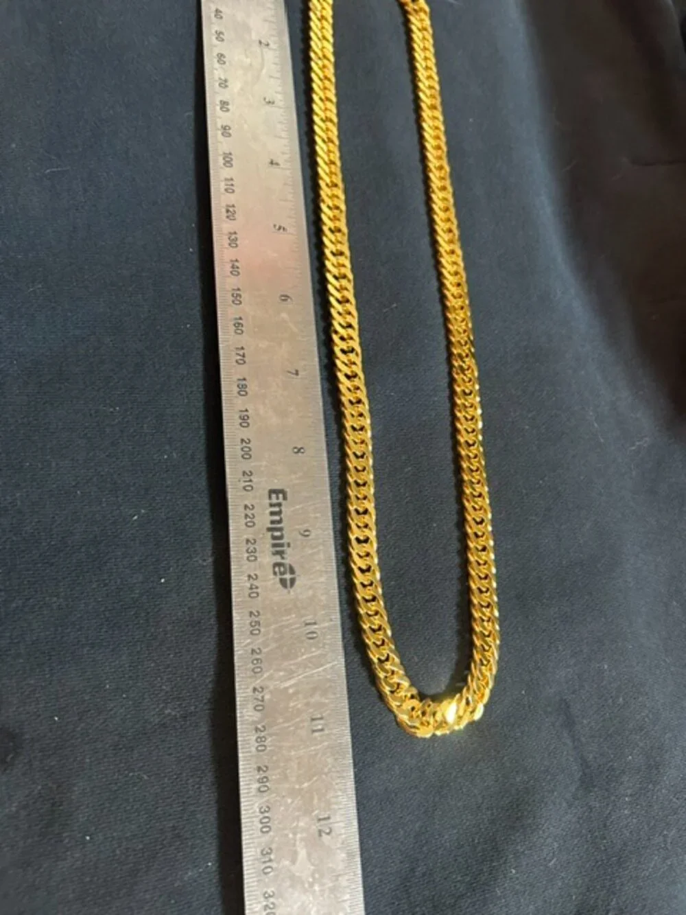 Men's Heavy Gold Double Cuban Link Curb Chain Necklace